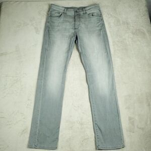 DL1961 Jeans Mens 33x34 Gray Light Wash Russell Slim Straight Stretch Denim